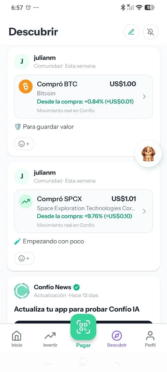 ¡Actualiza tu app para compartir con Comunidad!